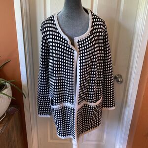 Elena Wang Women’s Small Cardigan Open Front 10% Angora Pockets
